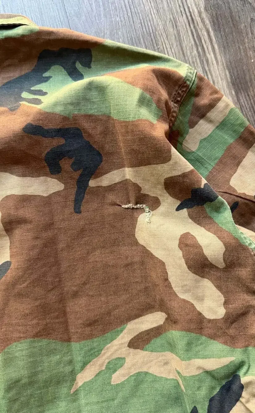 Vintage U.S. Army Woodland Camo BDU Combat Coat Jacket Small-Regular